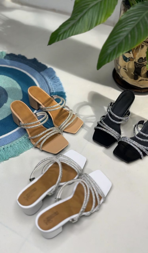 صندل سهبند نگینی دوحالته پاشنه ۶ سانت (قالب کوچکپا) S-50